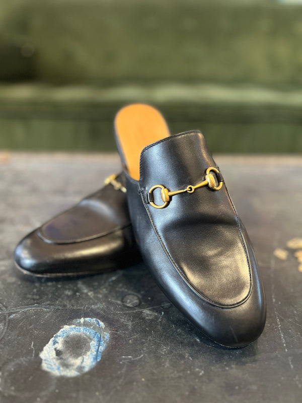 Gucci Black Leather Princetown Shoes - UK 6