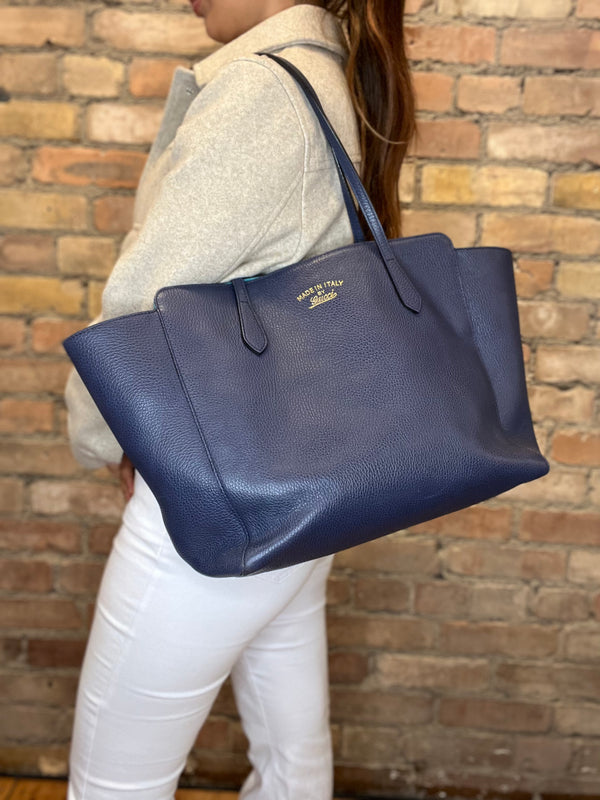 Gucci Large Navy Leather Tote