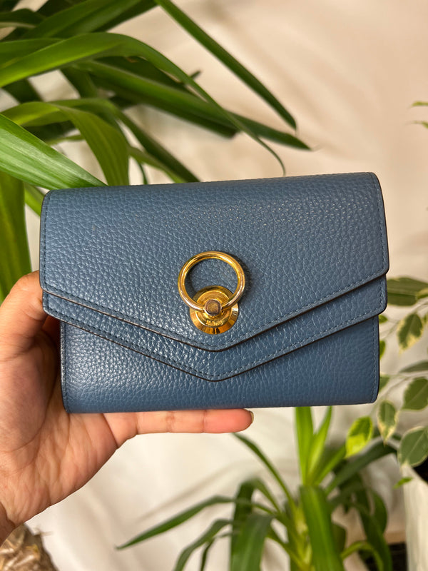 Mulberry Blue Leather Amberly Wallet