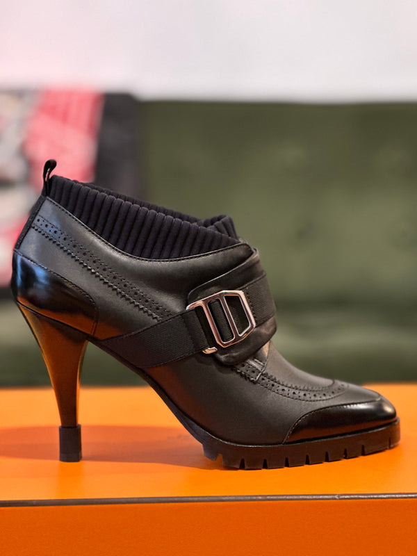 Hermès Black Leather Heels - UK 4