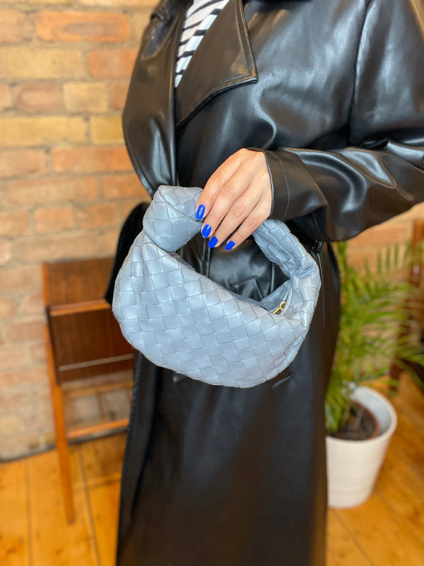 Bottega Grey Leather Jodie Mini Handbag