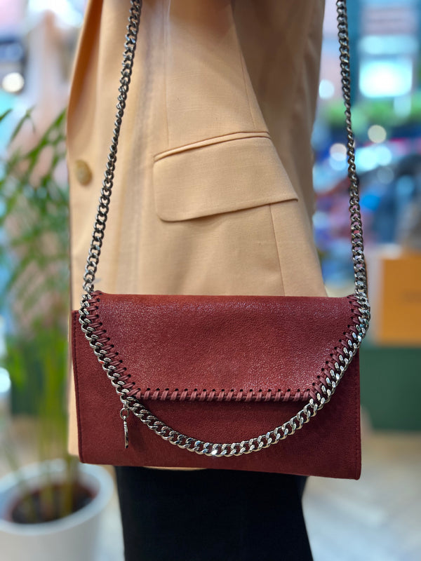 Stella McCartney Red Faux Leather Small Crossbody Handbag