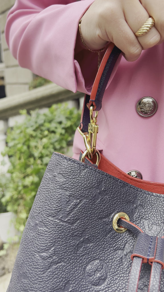 Louis Vuitton Navy Empriente Leather Neo Noe Bucket Bag