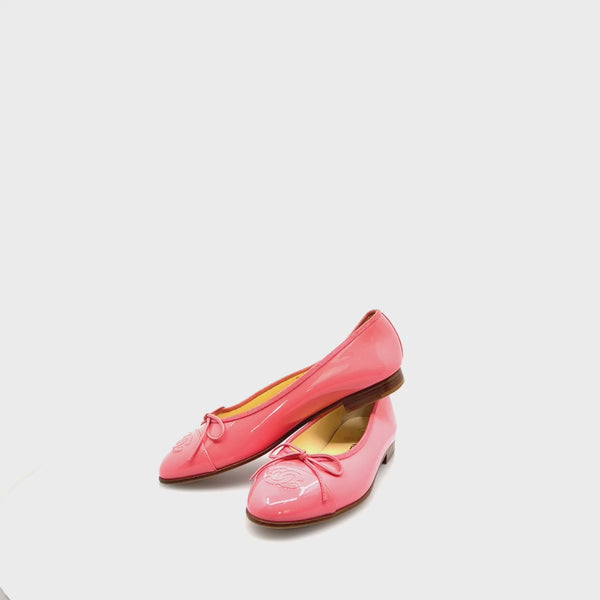 Chanel Pink Leather Ballet Flats - Size UK 4