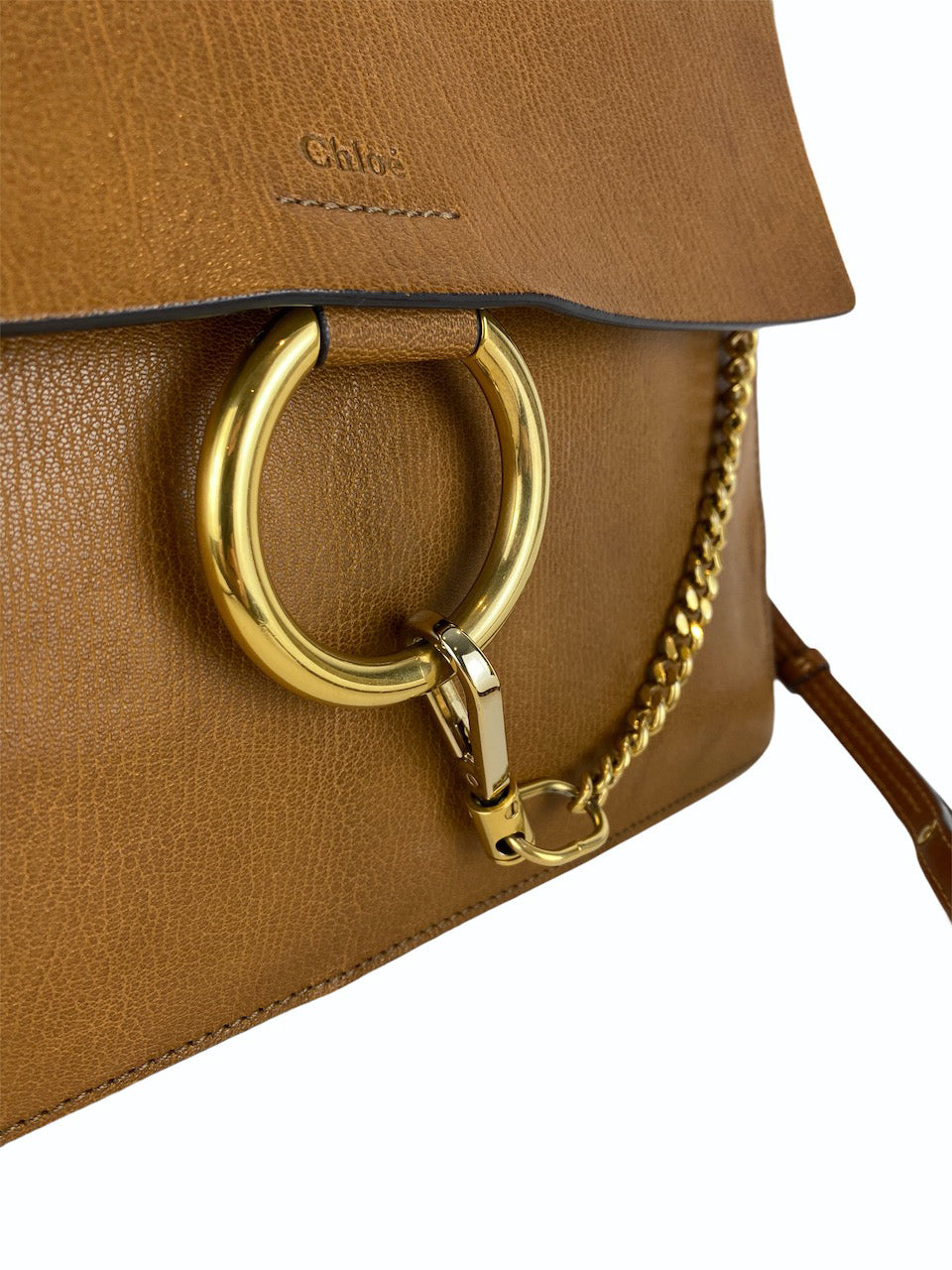 Chloe Large Caramel Leather "Faye" Shouler Bag - Siopaella Designer Exchange