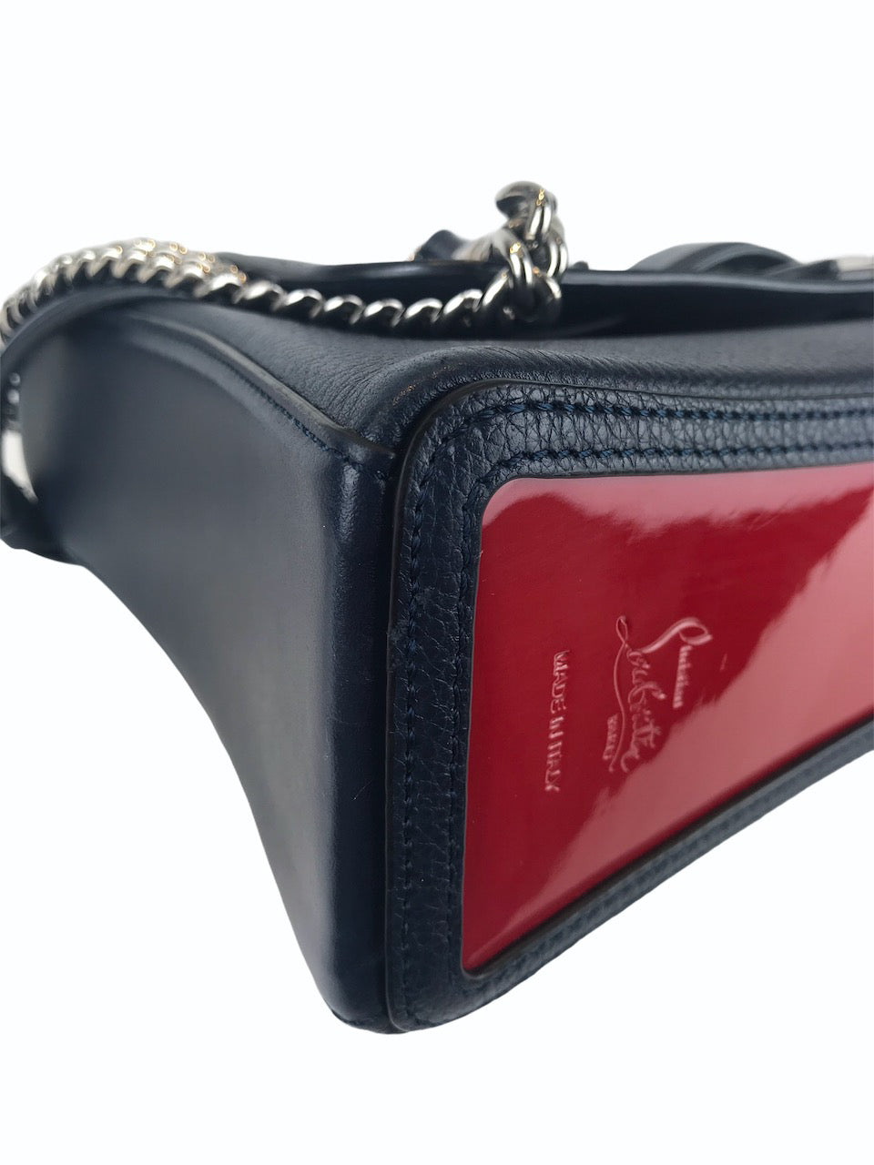 Christian Louboutin Navy Leather "Ruby Lou" Love Shoulder Bag - Siopaella Designer Exchange