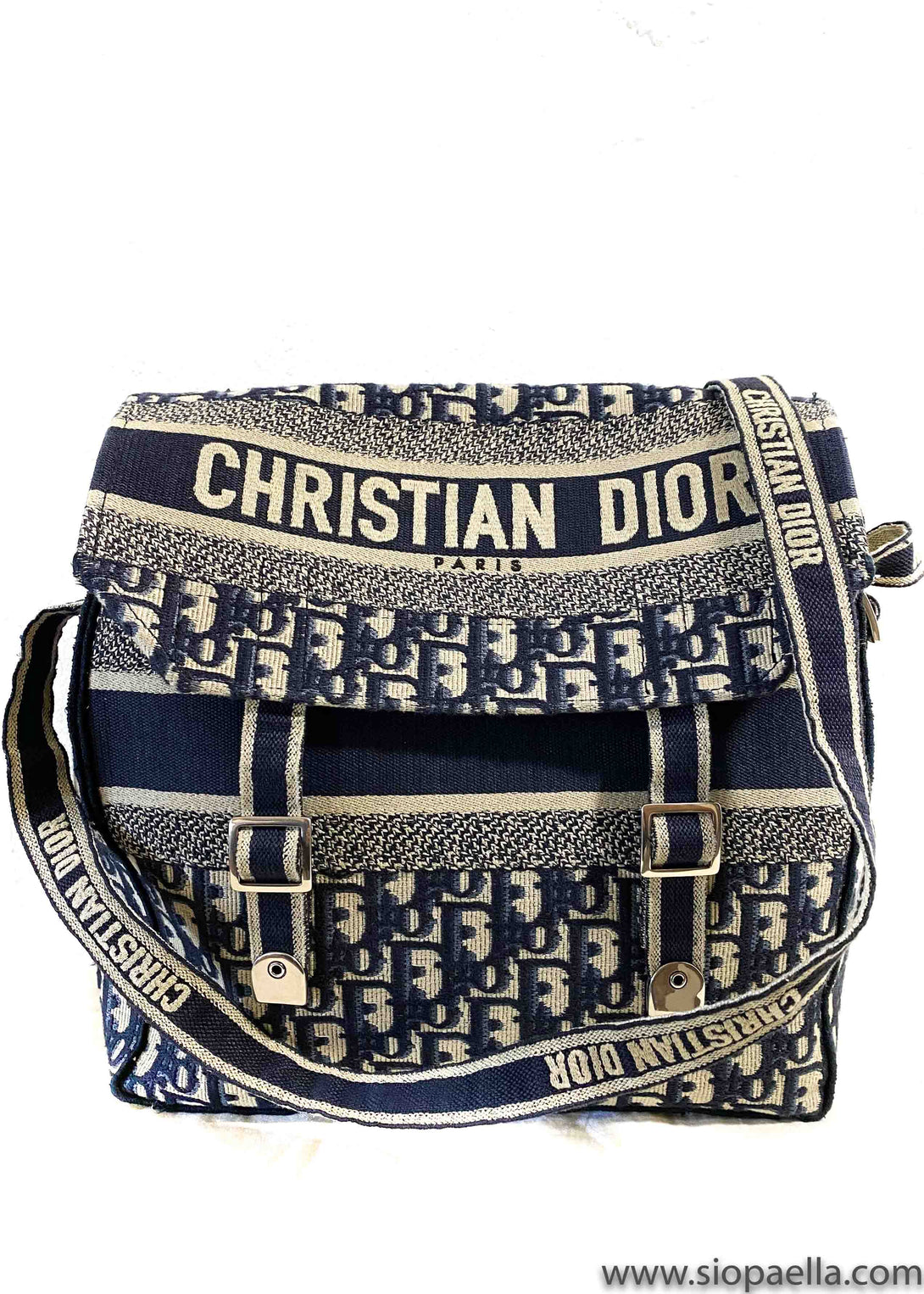 Christian Dior "DIORCAMP" Messenger in  Blue Dior Oblique Embroidery - Siopaella Designer Exchange