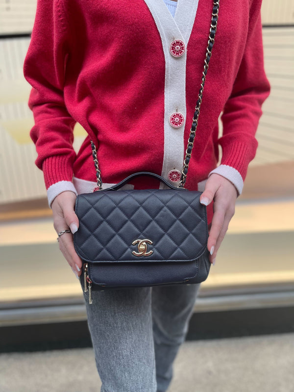 Chanel Navy Caviar Leather “Business Affinity” Crossbody Bag