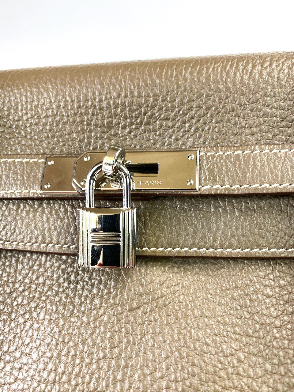 Hermes Taupe Togo Leather Kelly 35 - Siopaella Designer Exchange
