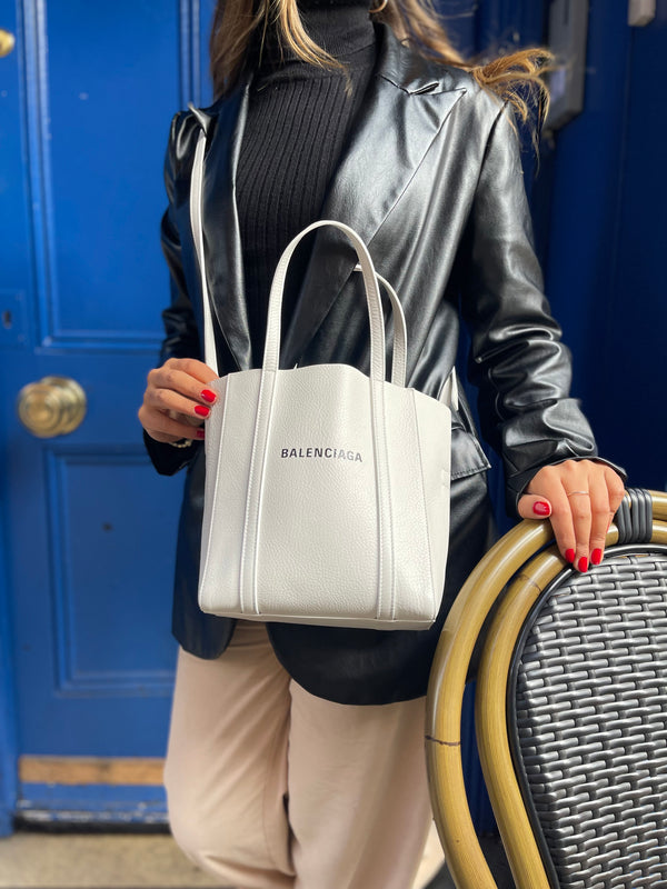 Balenciaga White Leather ‘Everyday Extra Small’ Tote