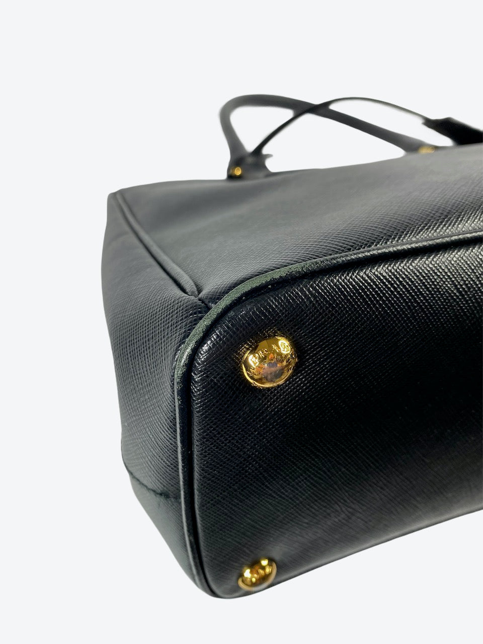 Prada Black Saffiano Leather Double Zip Tote - Siopaella Designer Exchange