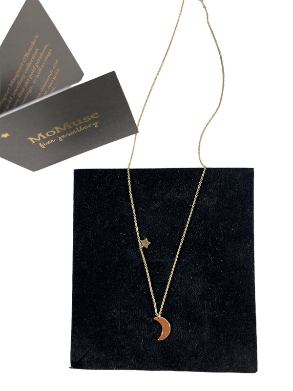 MoMuse 9ct Gold Moon / Star Necklace