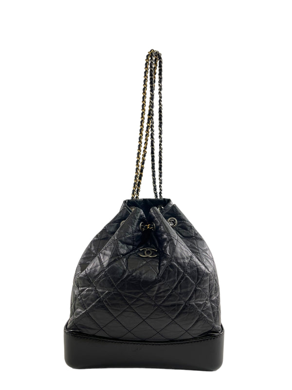 Chanel Black Caviar Leather Backpack