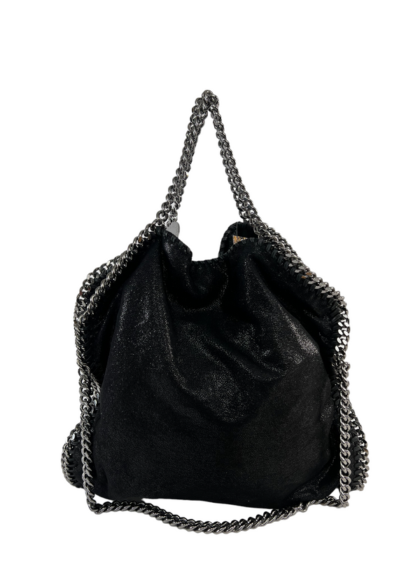 Stella McCartney Black Vegan Leather/Suede 'Falabella' Chain Handbag