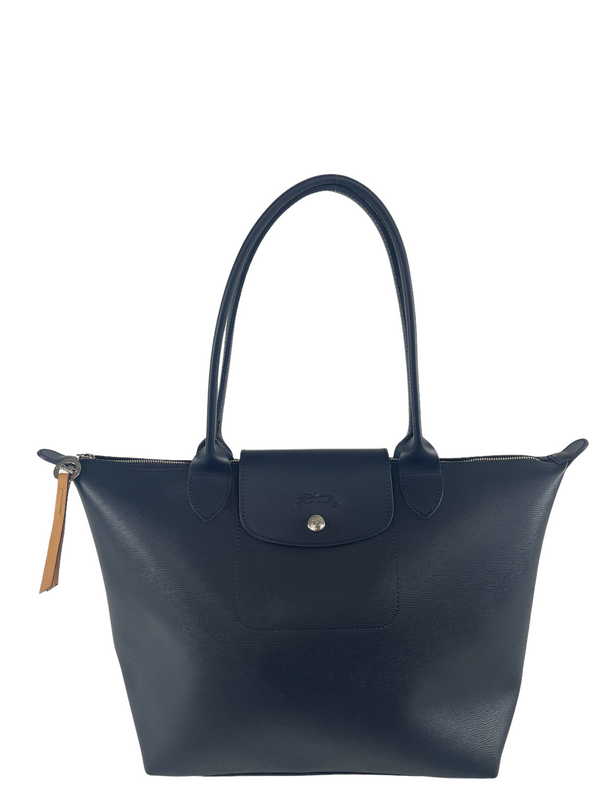 Longchamp Navy Leather 'Le Pilage' Tote Bag