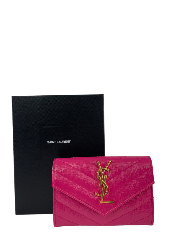 PART PAYMENT ONLY - Saint Laurent Pink Leather Envelope Wallet