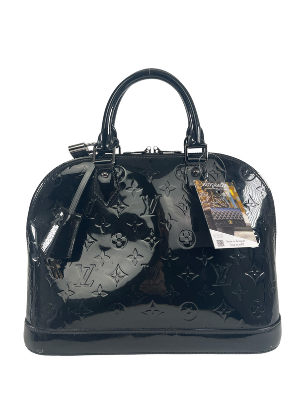 Louis Vuitton Black Vernis Leather 'Alma' PM