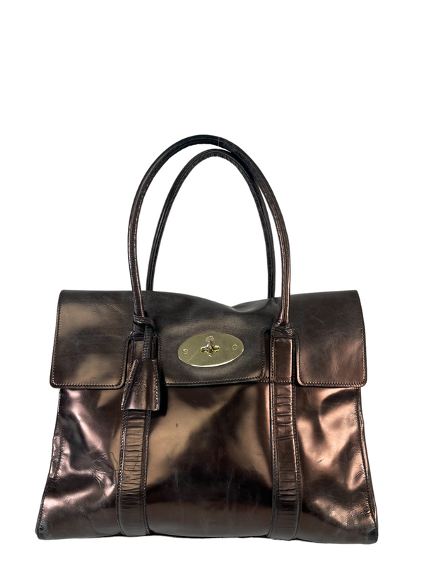 Mulberry Bronze Patent Leather Bayswater Tote - As Seen on Instagram