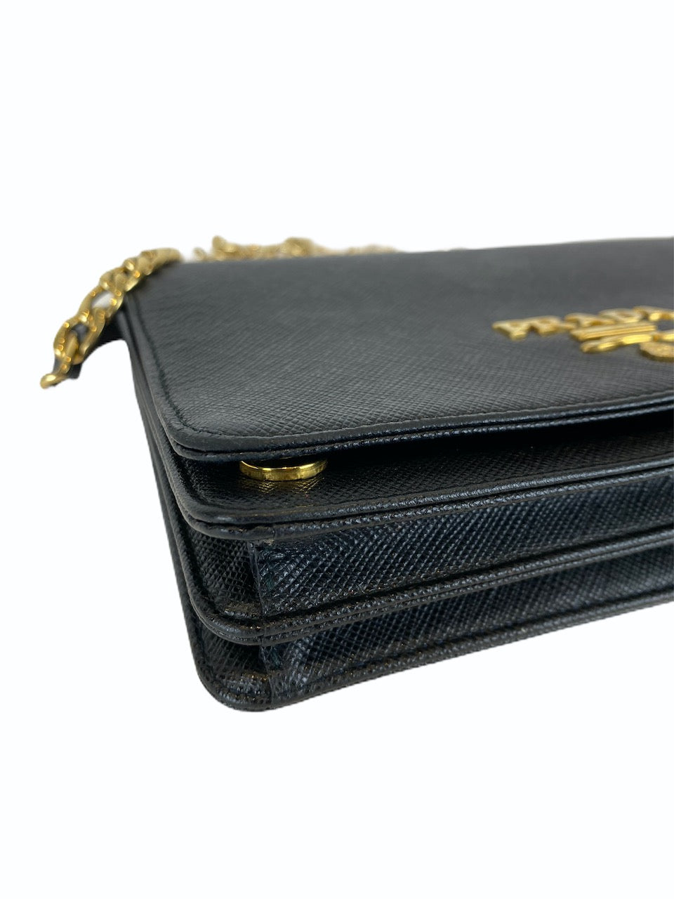Prada Black Saffiano Leather Wallet on Chain - As Seen on Instagram 2/9/20 - Siopaella Designer Exchange