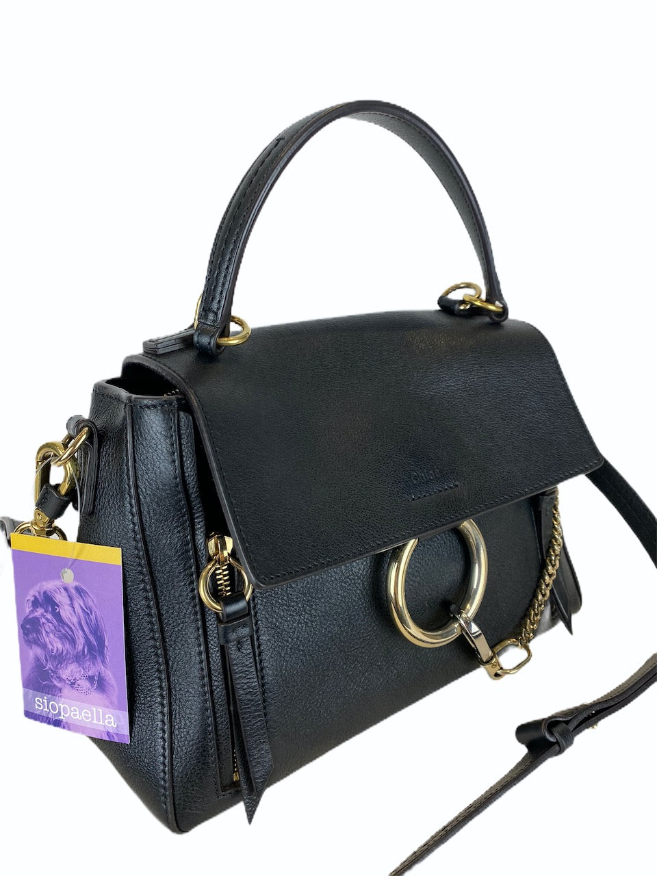 Chloe Medium Black Leather "Faye" Shoulder Bag - As Seen on Instagram 2/9/20 - Siopaella Designer Exchange