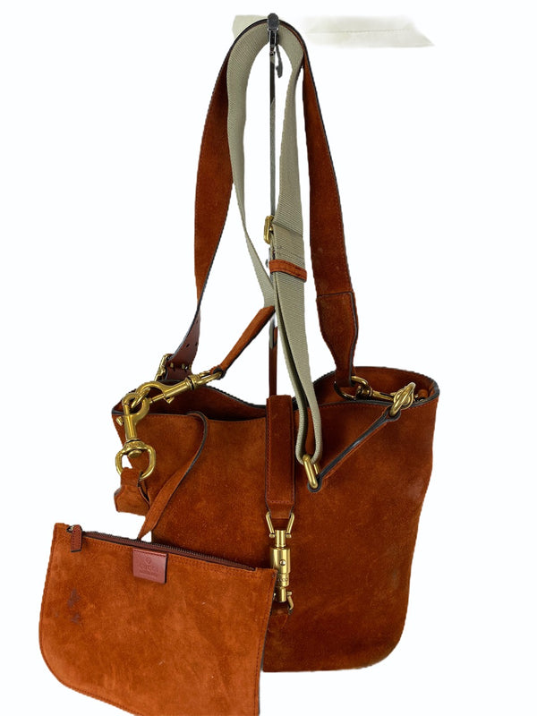 Gucci Rust Suede Leather Bucket Bag - As Seen on Instagram 2/9/20 - Siopaella Designer Exchange