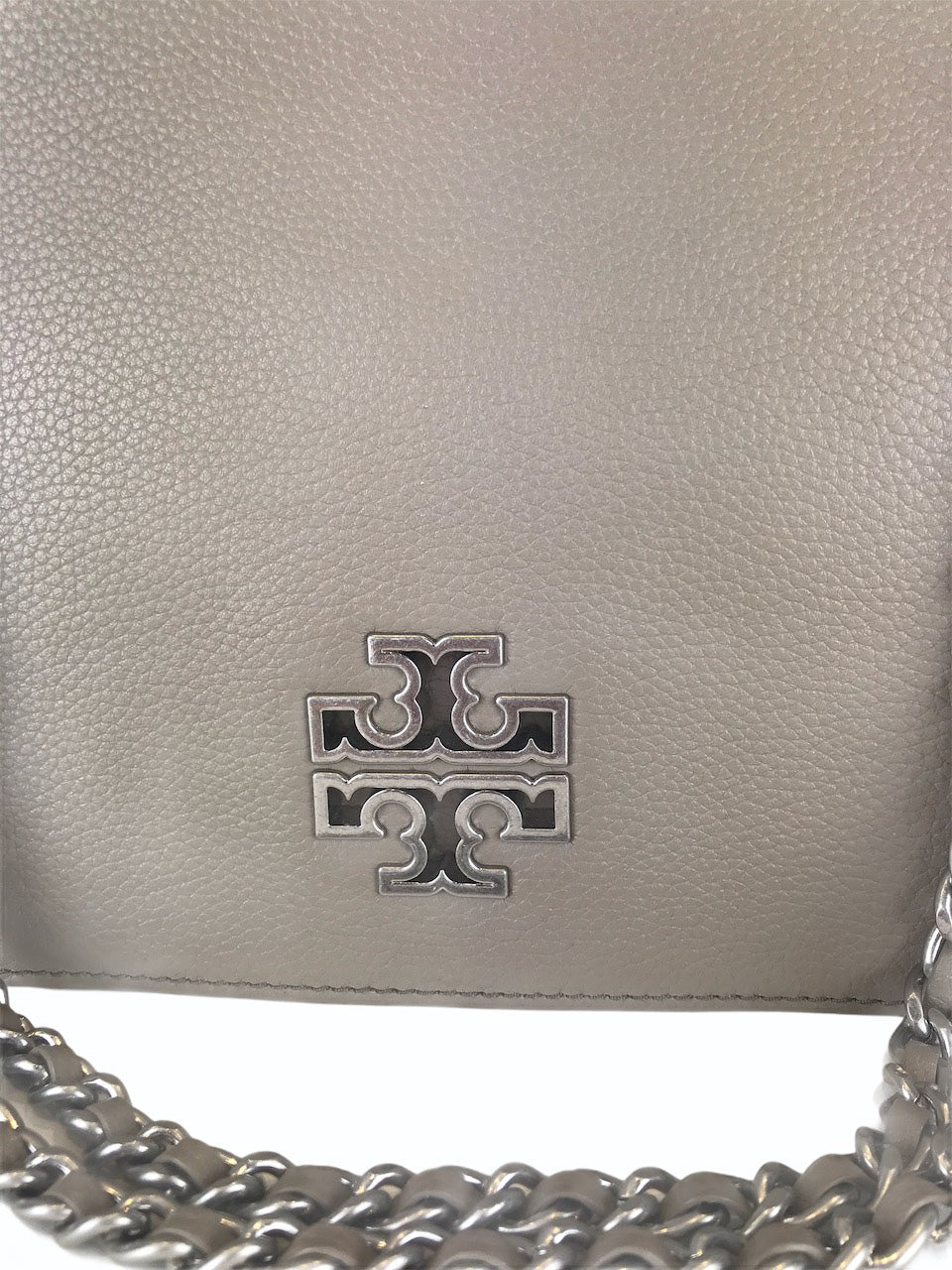Tory Burch Taupe Grey Leather Shoulder Bag - As Seen On Instagram 09/09/2020 - Siopaella Designer Exchange