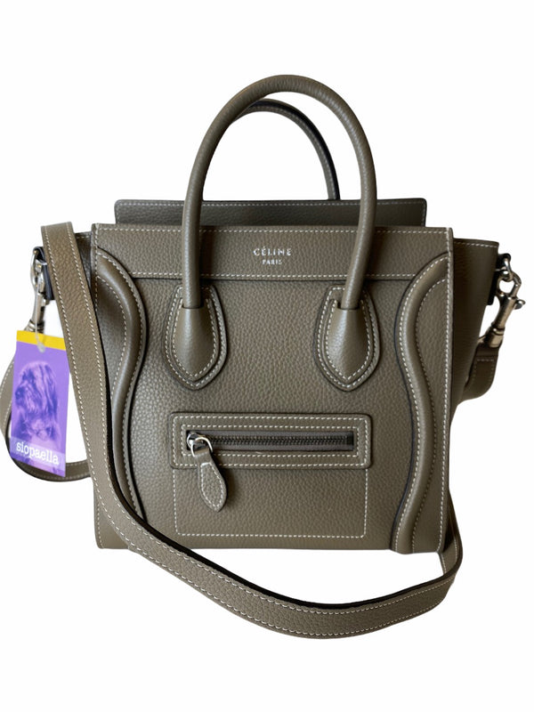 Celine "Souris" (Taupe) Drummed Calfskin Leather "Nano Luggage" Tote - As Seen on Instagram 27/09/2020