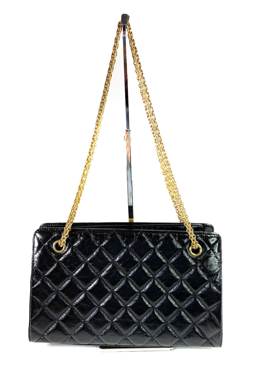 Chanel Black Calfskin Leather Shoulder Bag - Siopaella Designer Exchange