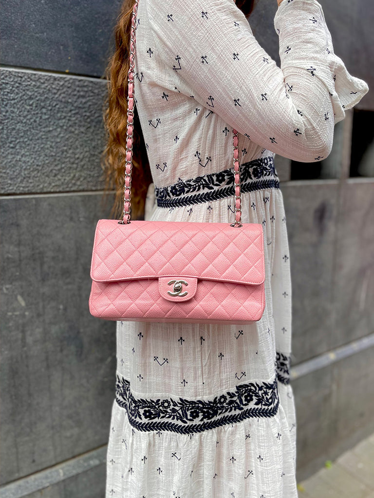 Chanel Pink Caviar Leather Medium Double Flap – Siopaella Designer Exchange