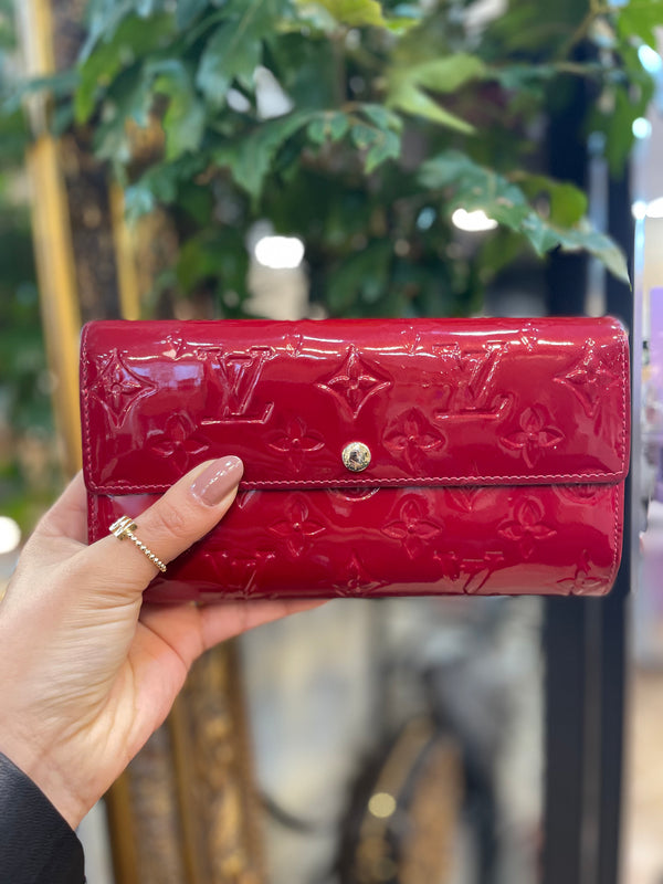 Louis Vuitton Red Vernis Leather Wallet