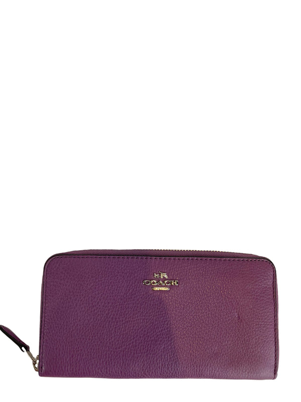 Coach Purple Leather Wallet