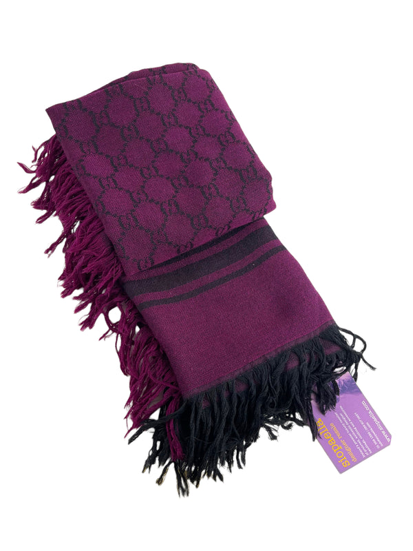 Gucci Purple Wool & Silk Large Scarf