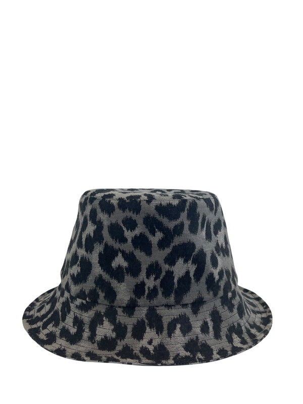 Christian Dior Grey Leopard Print Bucket Hat