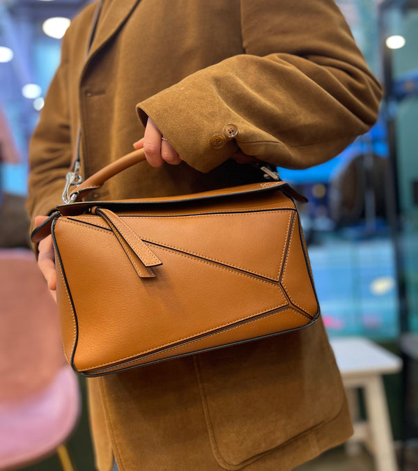 Loewe Brown Leather Small "Puzzle" Bag