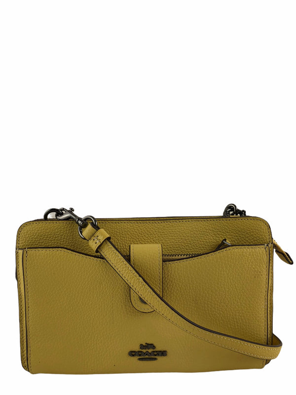 Coach Small Yellow Leather Crossbody Wallet