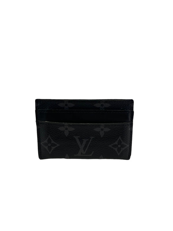 Louis Vuitton Black Monogram Canvas & Leather Wallet /Card Holder
