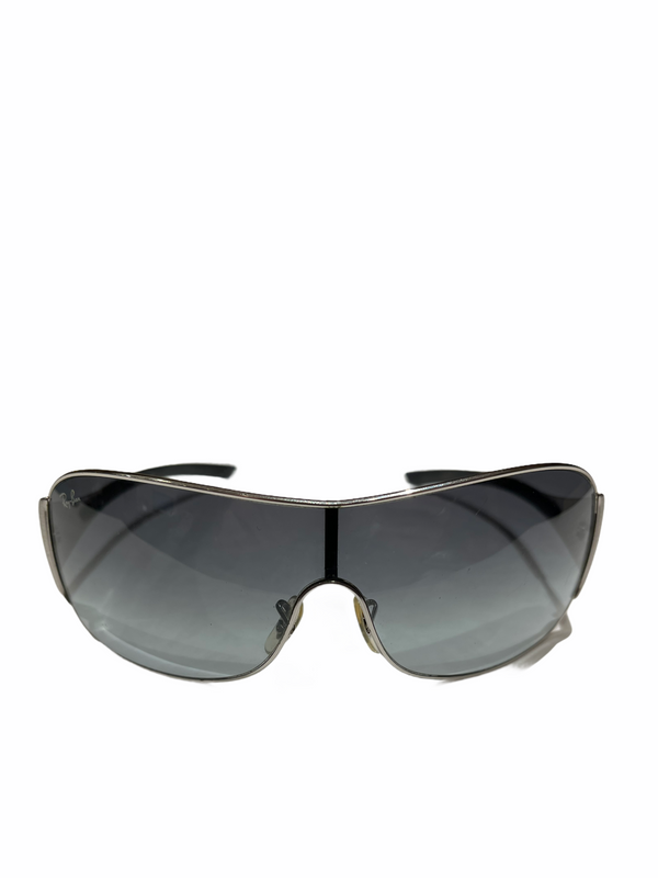 RayBan Silvertone Wraparound Sunglasses