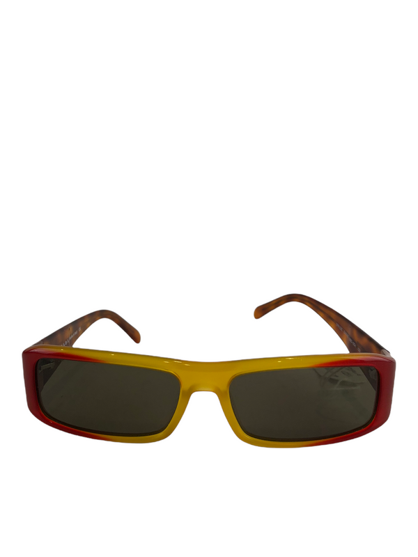 Prada Red / Yellow Tone Tortoise Shell Sunglasses