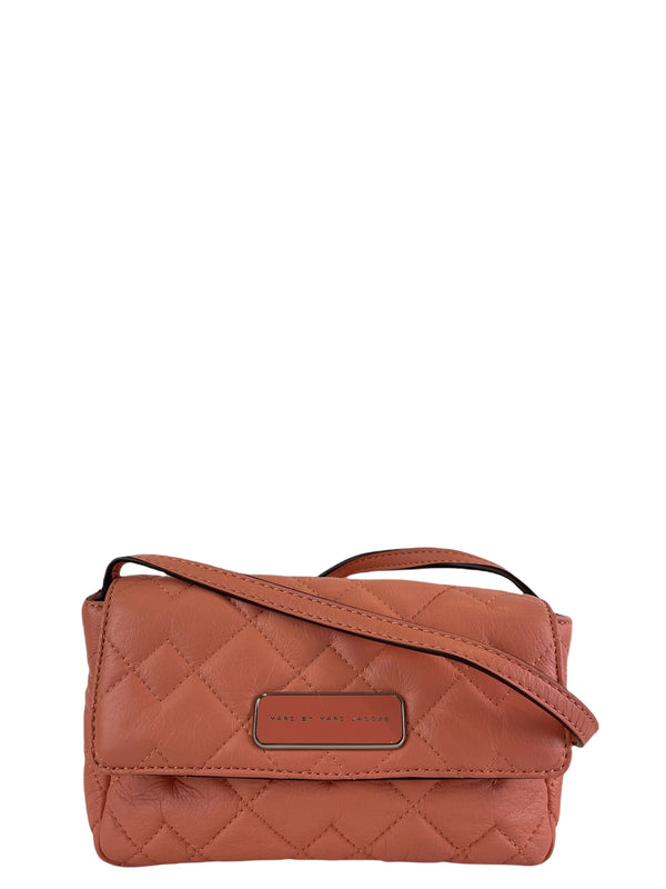 Marc by Marc Jacobs Peach Leather Mini Crossbody w/ Adjustable Strap