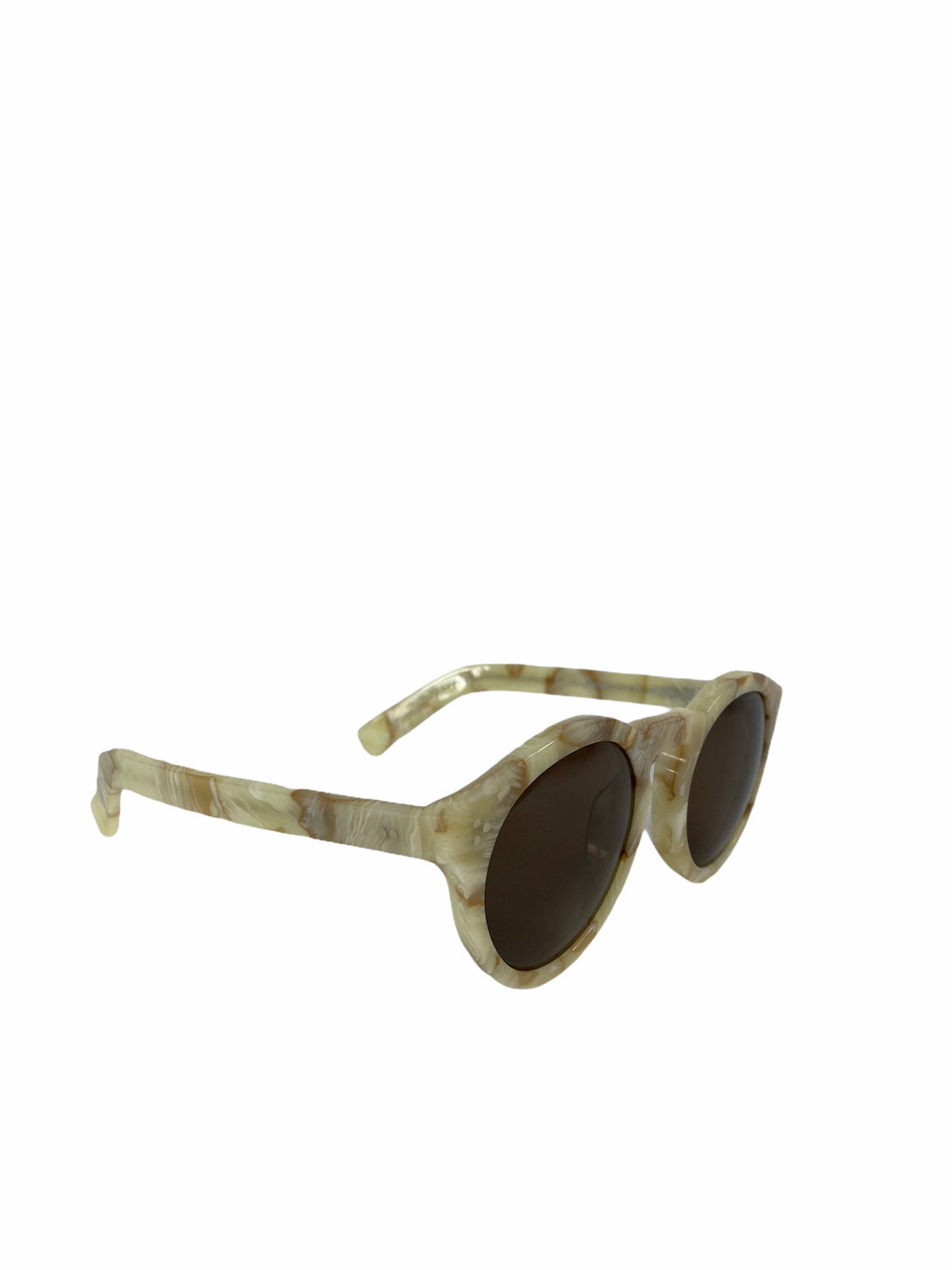 Illesteva Cream Marble Effect Cat Eye Sunglasses - Siopaella Designer Exchange