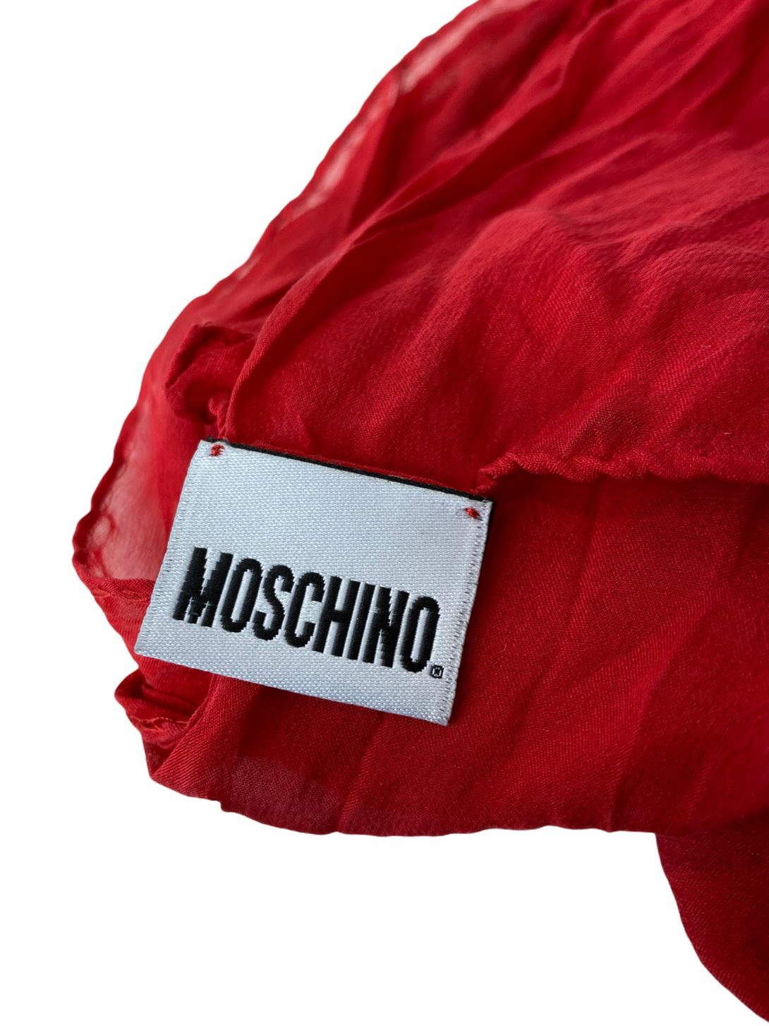 Moschino Red 100% Silk Scarf- As seen on Instagram 10/02/21 – Siopaella ...