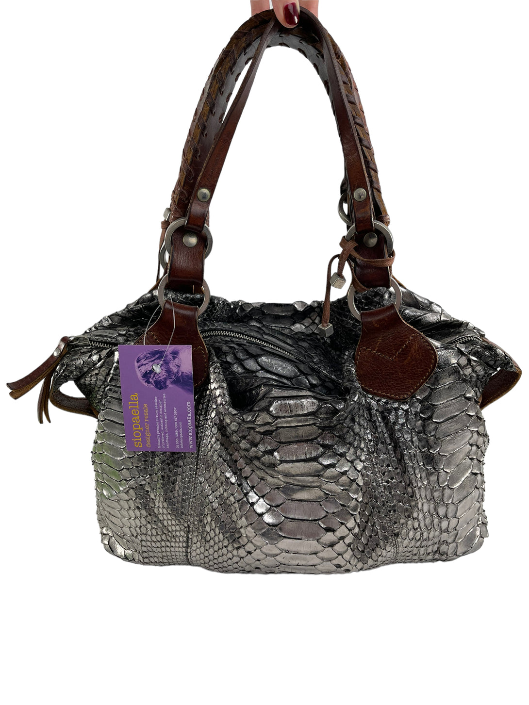 Pauric Sweeney Silver Python Shoulder Bag – Siopaella Designer Exchange