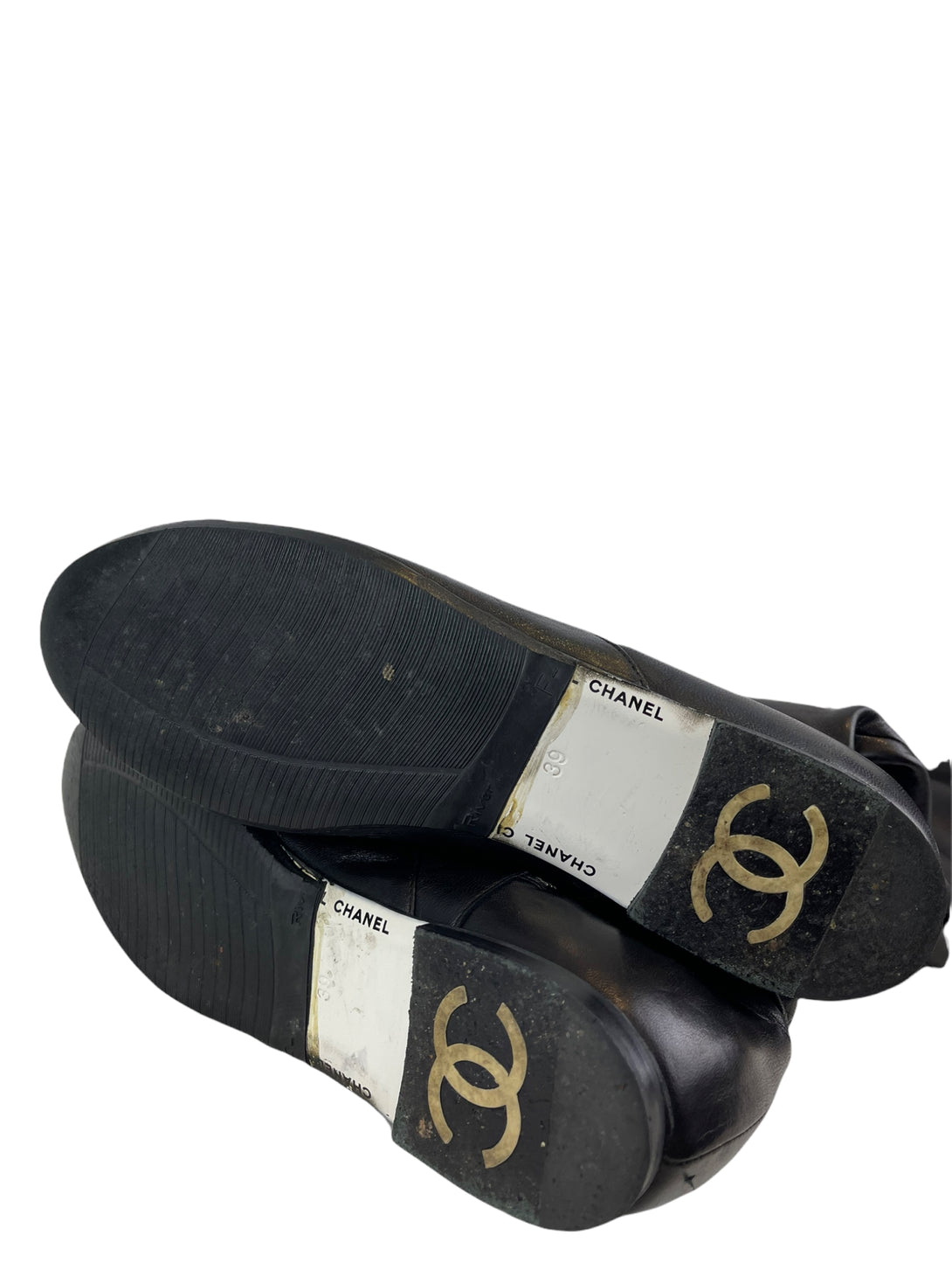 Chanel Black Leather Knee High Boots UK – Siopaella Designer