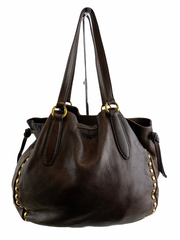 MiuMiu Brown Leather Long Handle Tote - as Seen on Instagram 14/04/21
