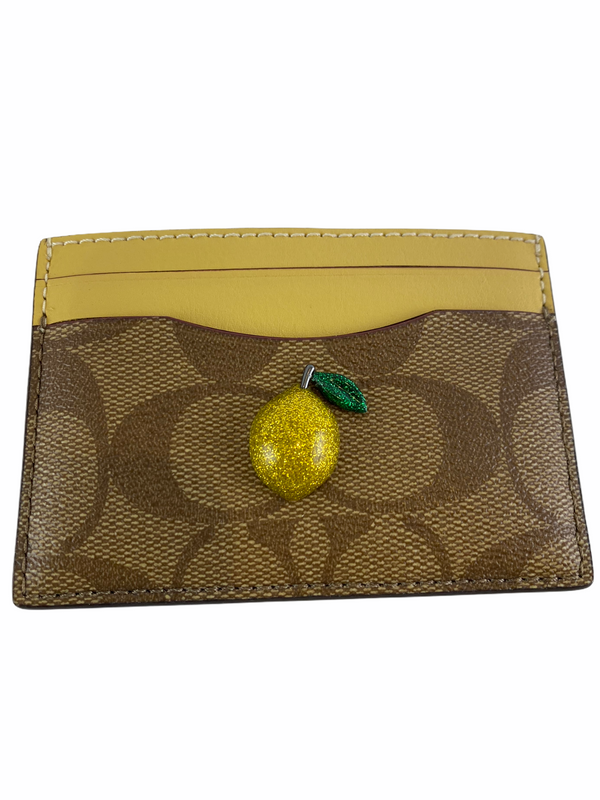 Coach Yellow Leather & Canvas Cardholder - As seen on Instagram 03/02/21