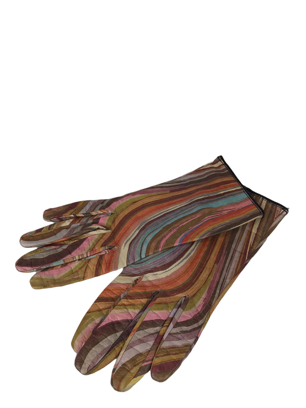 Paul Smith Rainbow Print Leather Gloves