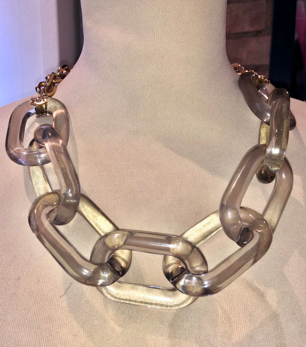 Kenneth Lane Clear Resin Necklace