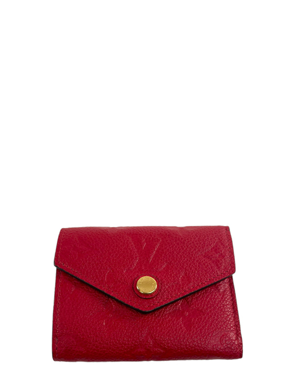 Louis Vuitton Red Empreinte Leather "Victorine" Mini Wallet