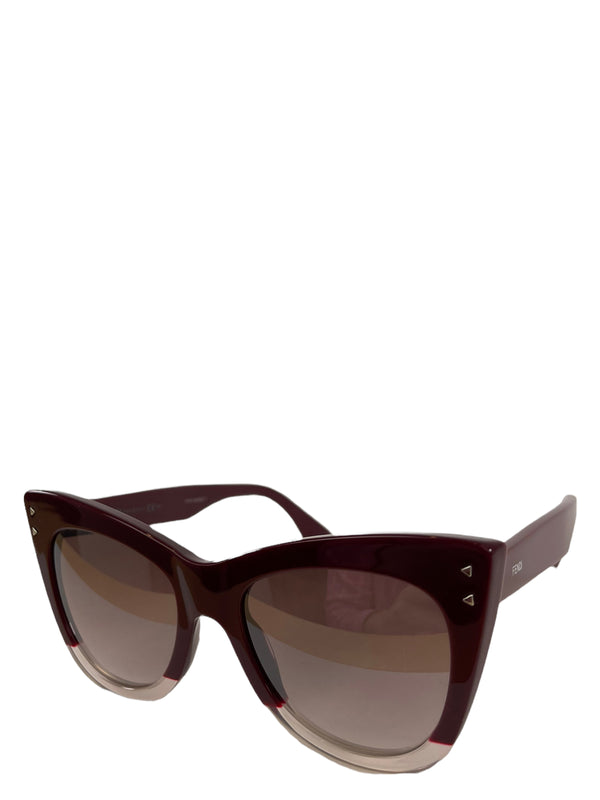 Fendi Maroon Cateye Sunglasses