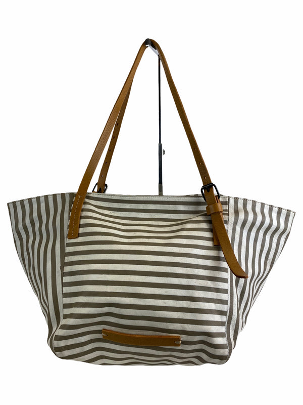 Pauric by Pauric Striped Leather Tote